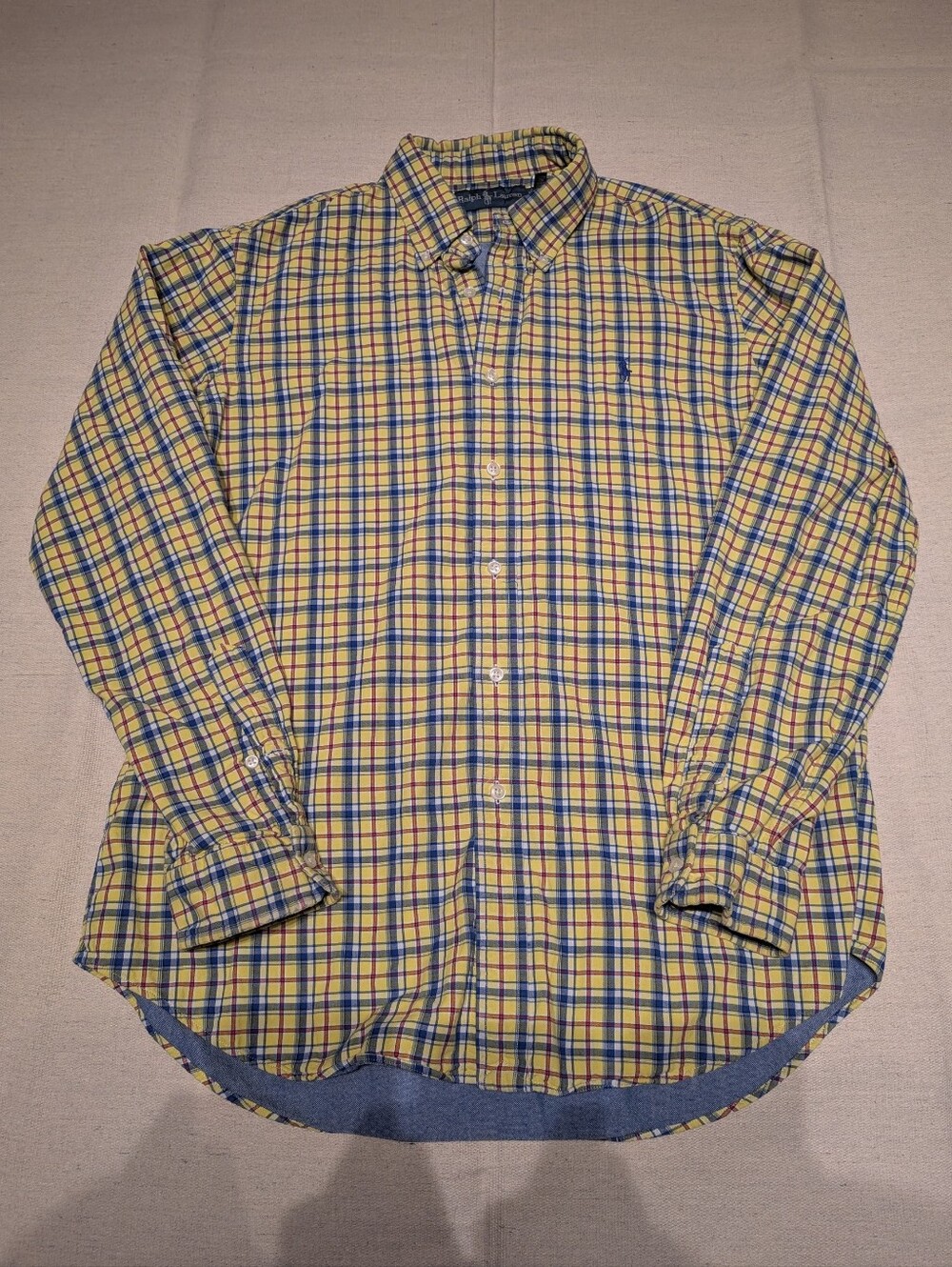 Vintage Polo lined plaid Button up men's L